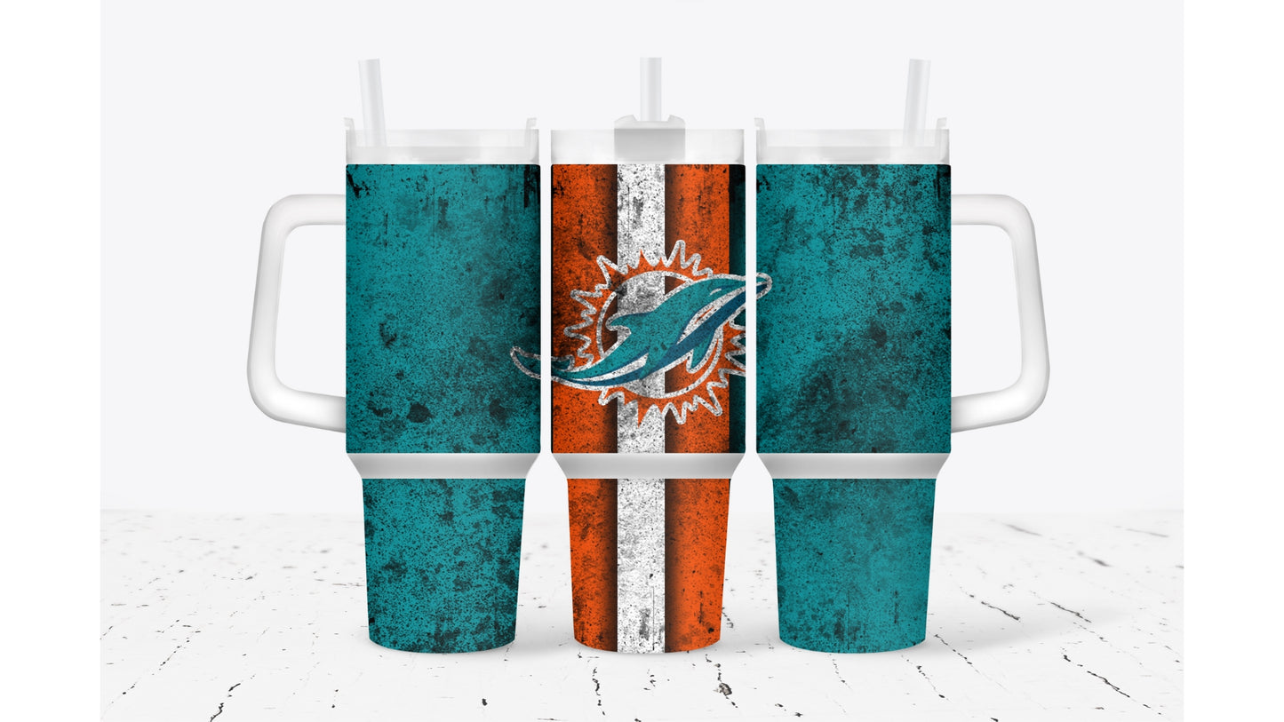 Dolphins Smudged Tumbler